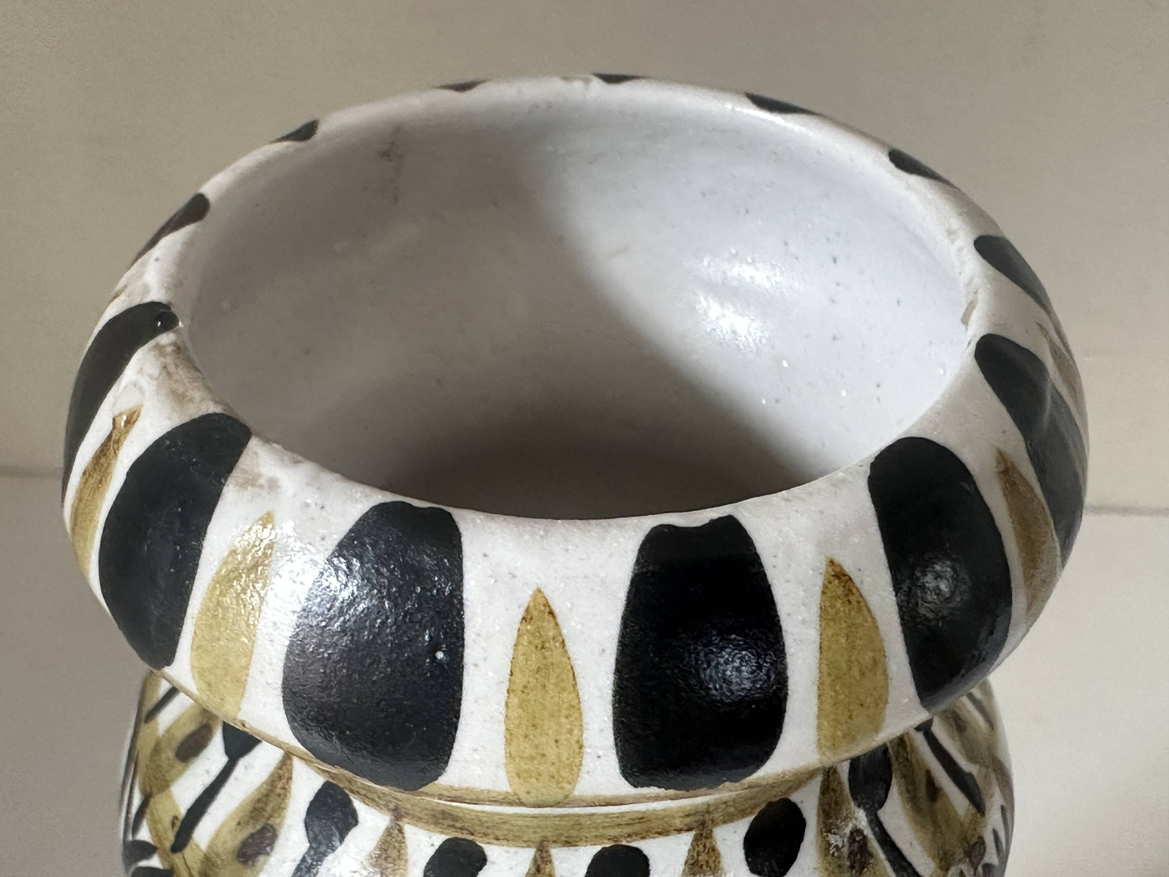 Large André Hourellou Quimper vintage candle holder