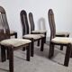 Brutalist Post Modern Dutch Organic Curvy Dining Chairs, 1980s, Set of 6