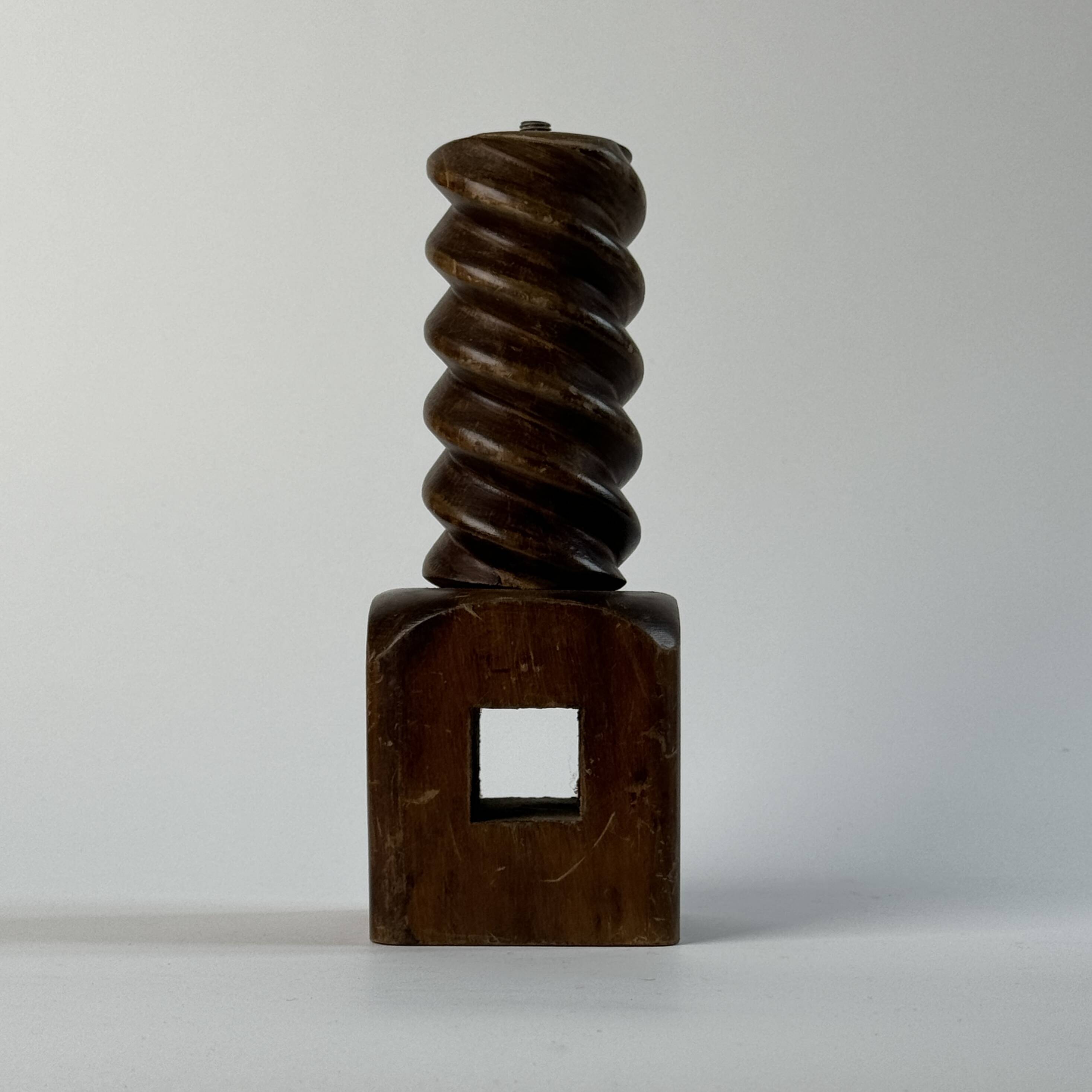 Vintage Brutalist Press Screw Lamp