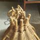 Suspension vintage en cannage et rotin