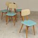 Lot de 4 chaises bois TON Bystrice ( Thonet ) bleu clair , lot 2