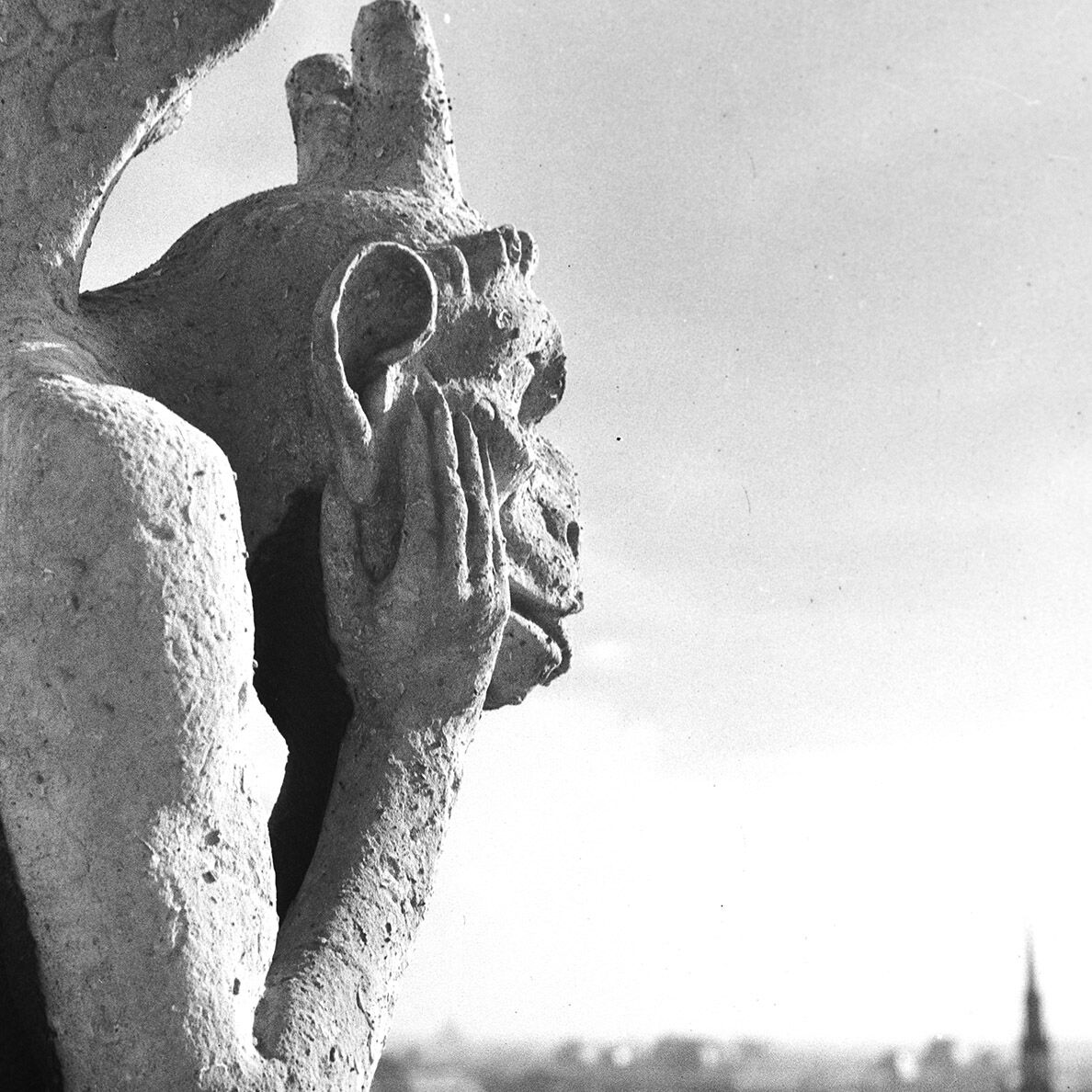 Tirage photo argentique baryté Gargouille Notre dame de Paris. Format 40cmx40cm