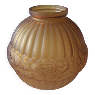 Vase art déco en verre signé CLA France