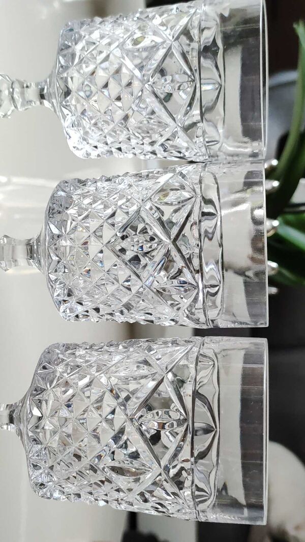 Lot 6 verres vintage à pied rectangulaires en cristal