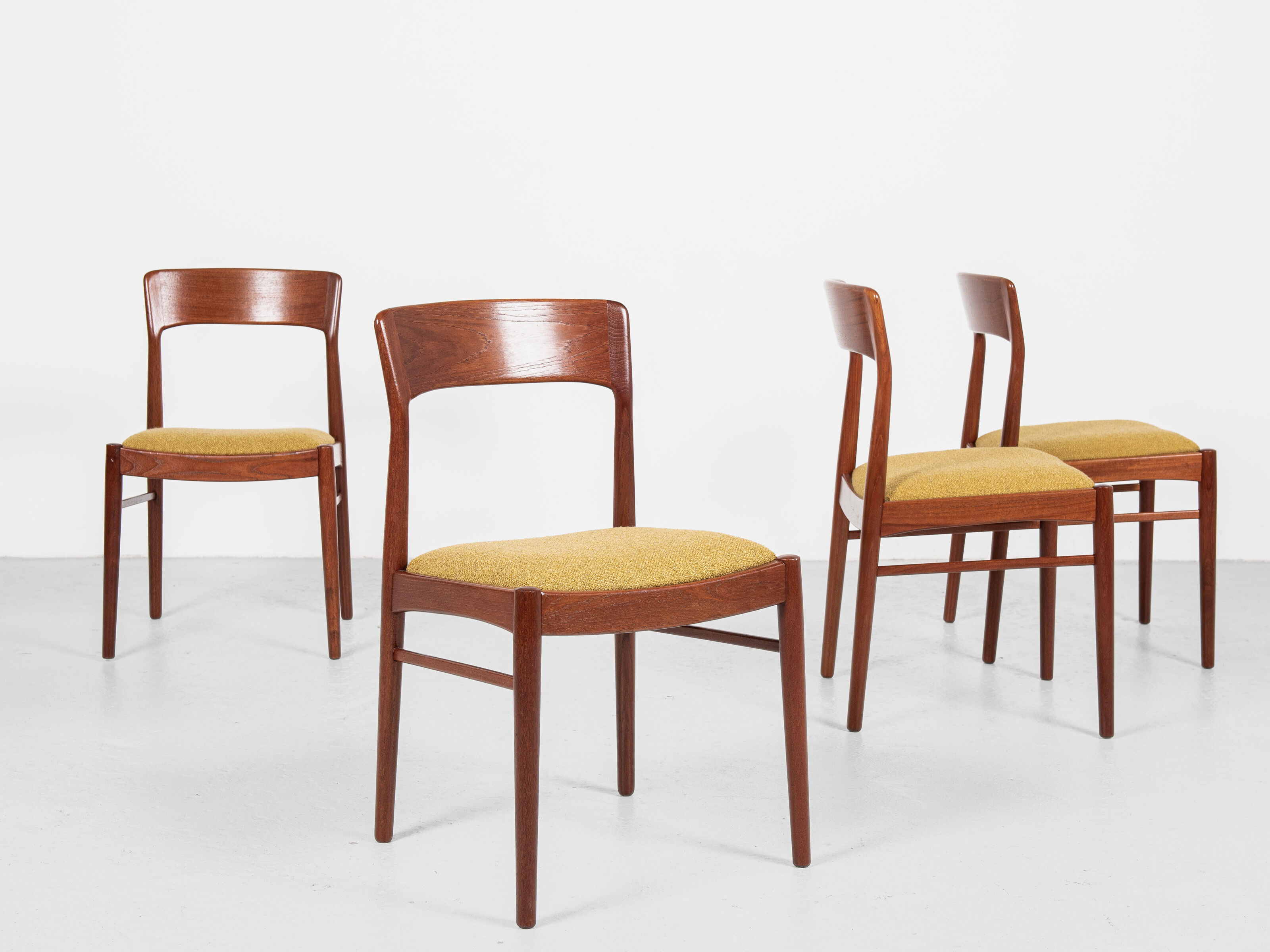 4 dining chairs in teak by Henning Kjaernulf for Korup Stolefabrik 1960s