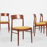 4 dining chairs in teak by Henning Kjaernulf for Korup Stolefabrik 1960s
