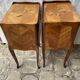 Pair of bedside tables/side tables in Louis XV style marquetry.