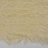 White Vintage Angora Wool Rug sku 1681