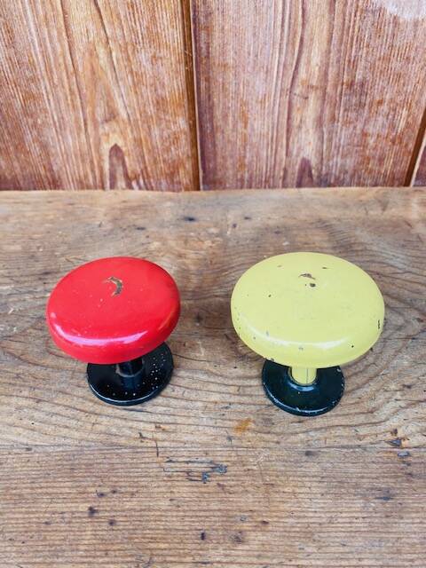 Vintage metal coat hooks duo