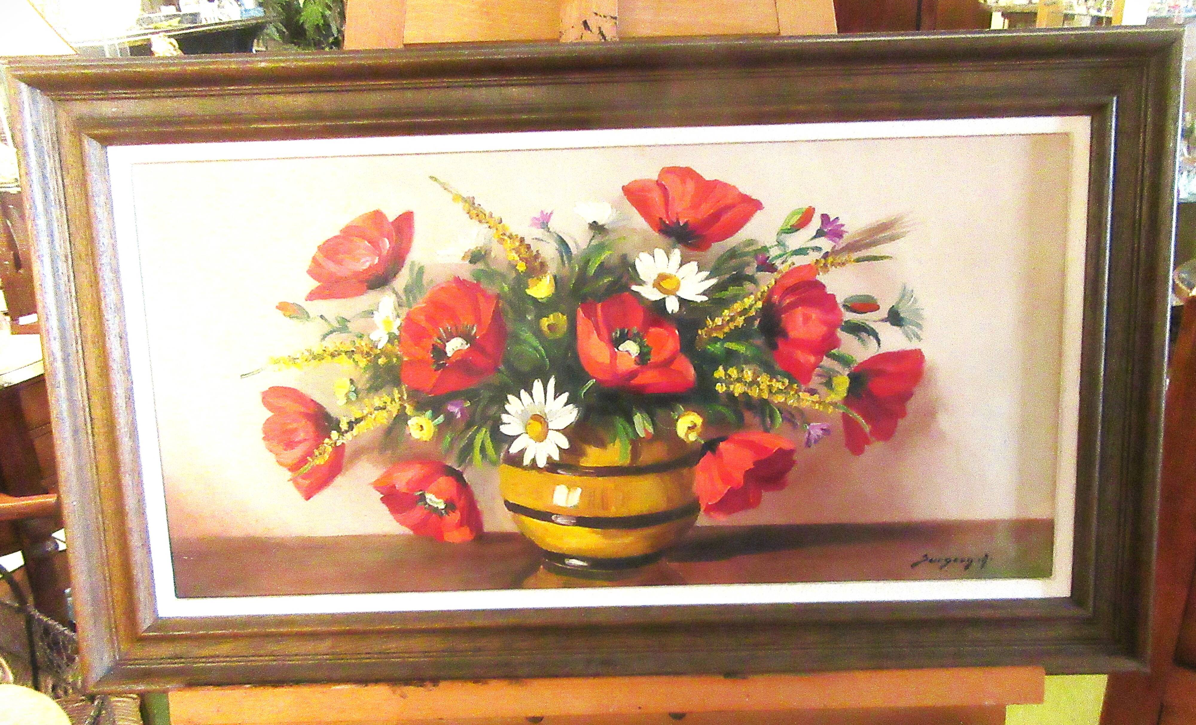 vintage poppy painting