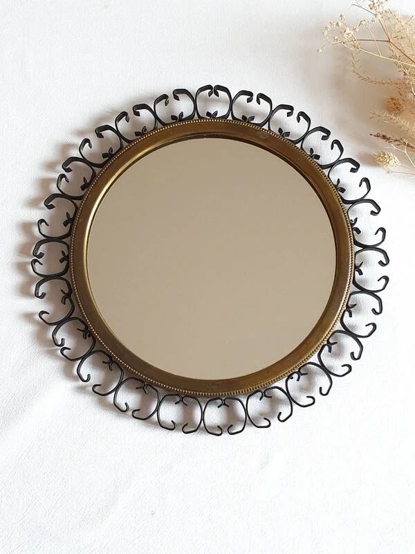 Vintage 1960s rose mirror