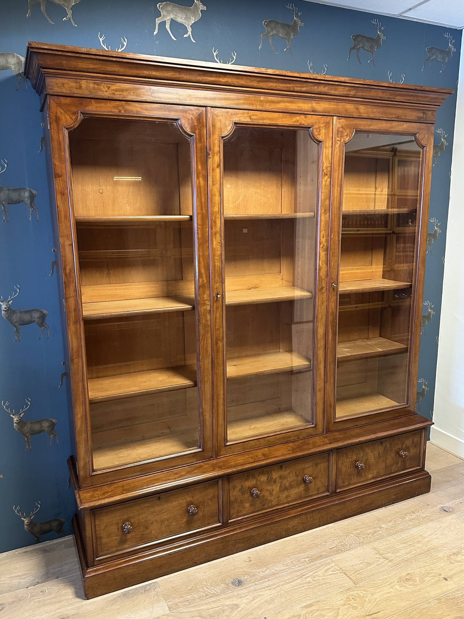 Large three door bookcase