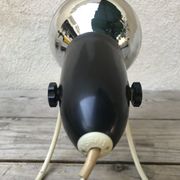 Lamp OSRAM old, black + white wire Support + bulb red 70s Vintage