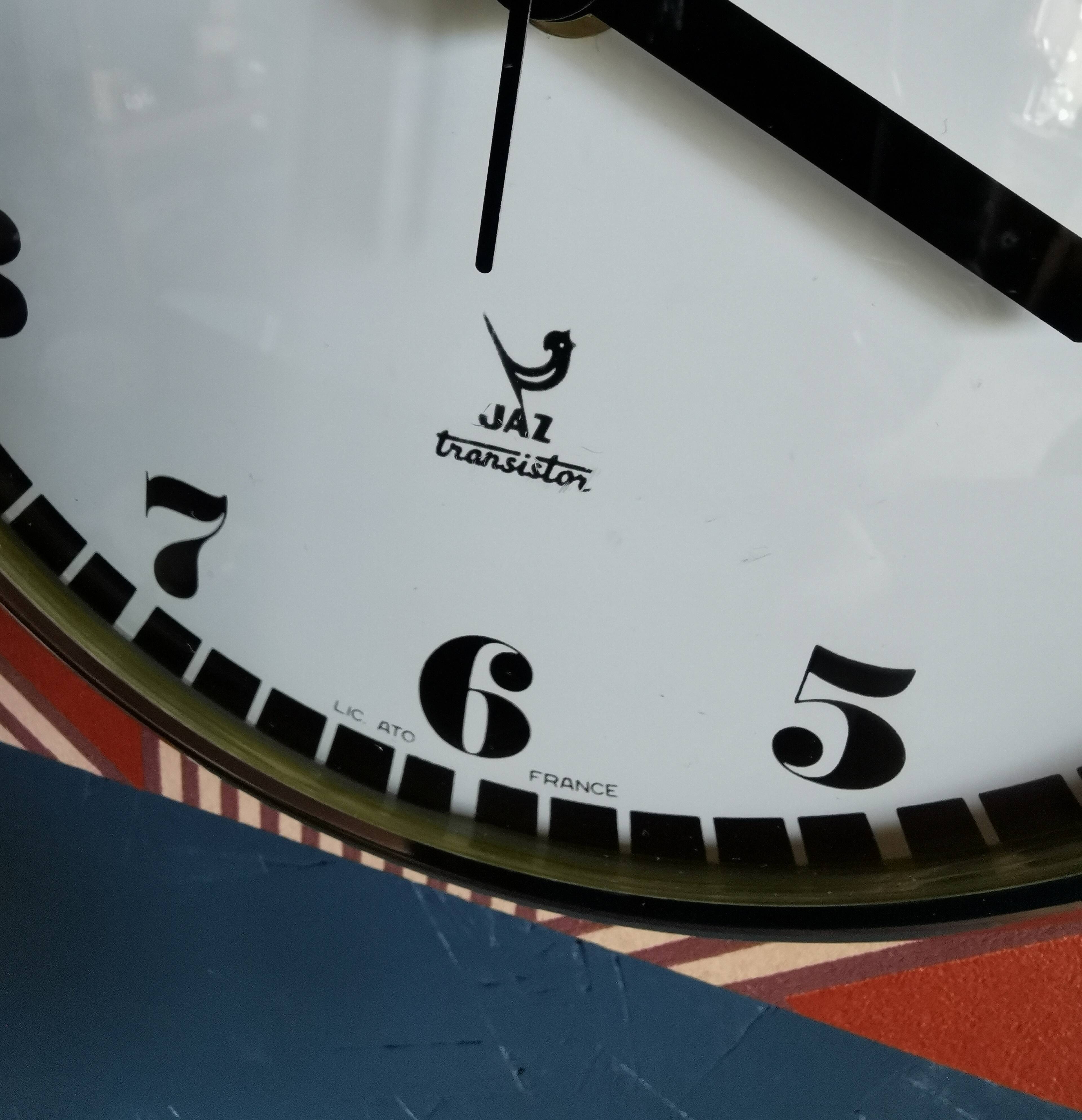 Clock silent rectangular vintage wall pendulum "Jaz copper pink"