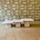 Ensemble de 3 tables basses en travertin de Claude Berraldacci
