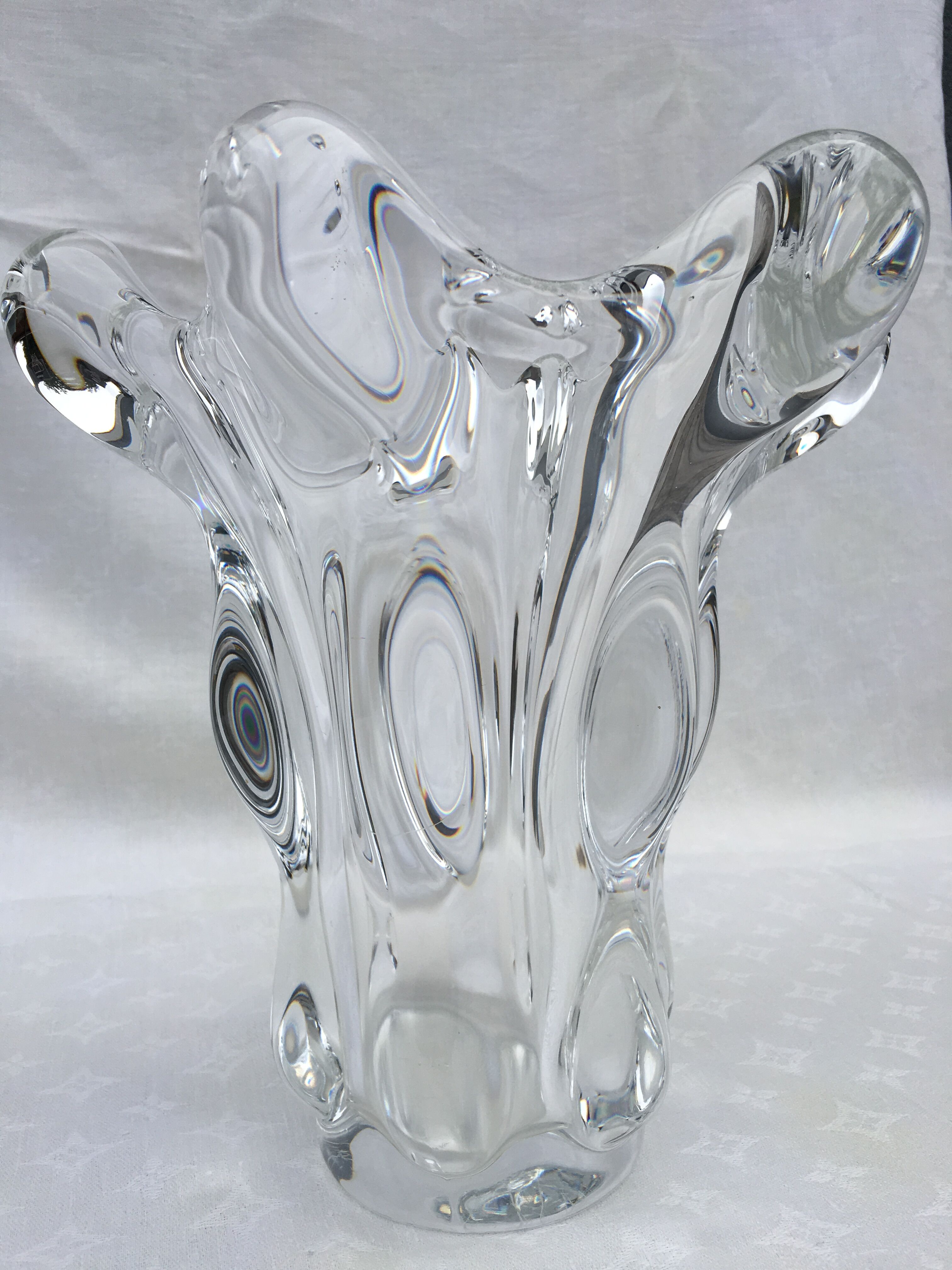 Large vase cascade crystal valves 1950/60 h