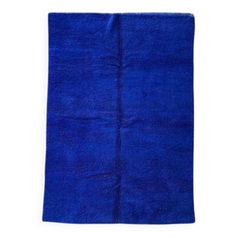 Majorelle blue pure wool rug, size 150 x 250 cm
