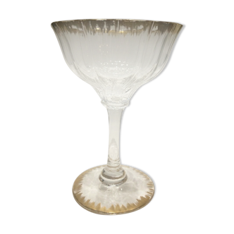 Crystal champagne cup with golden border