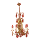 Six-armed crystal cage light fixture from the early 20th century