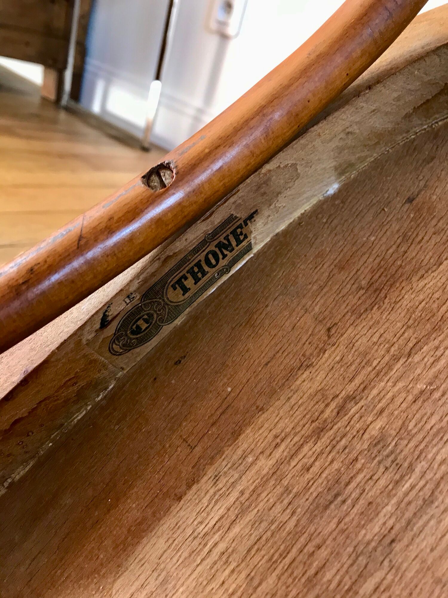 Thonet bistro chair in curved wood early twentieth century