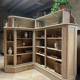 Antique corner oak workshop furniture – bookshelf / display cabinet