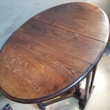 oval table foldable solid oak style 1920