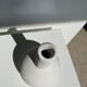 Handmade soliflore drop vase in terracotta painted white h:20 d:15