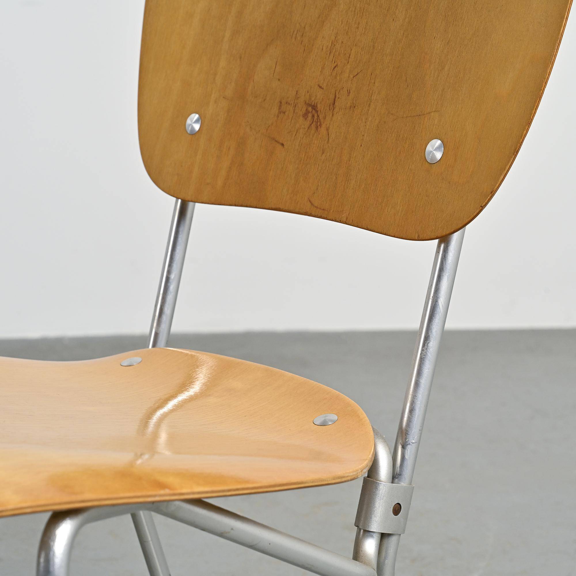 Set of 6 Alu-Flex chairs by Armin Wirth, circa 1965.