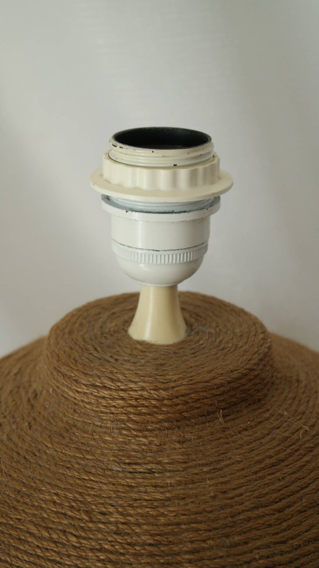Vintage 70's natural rope lamp base