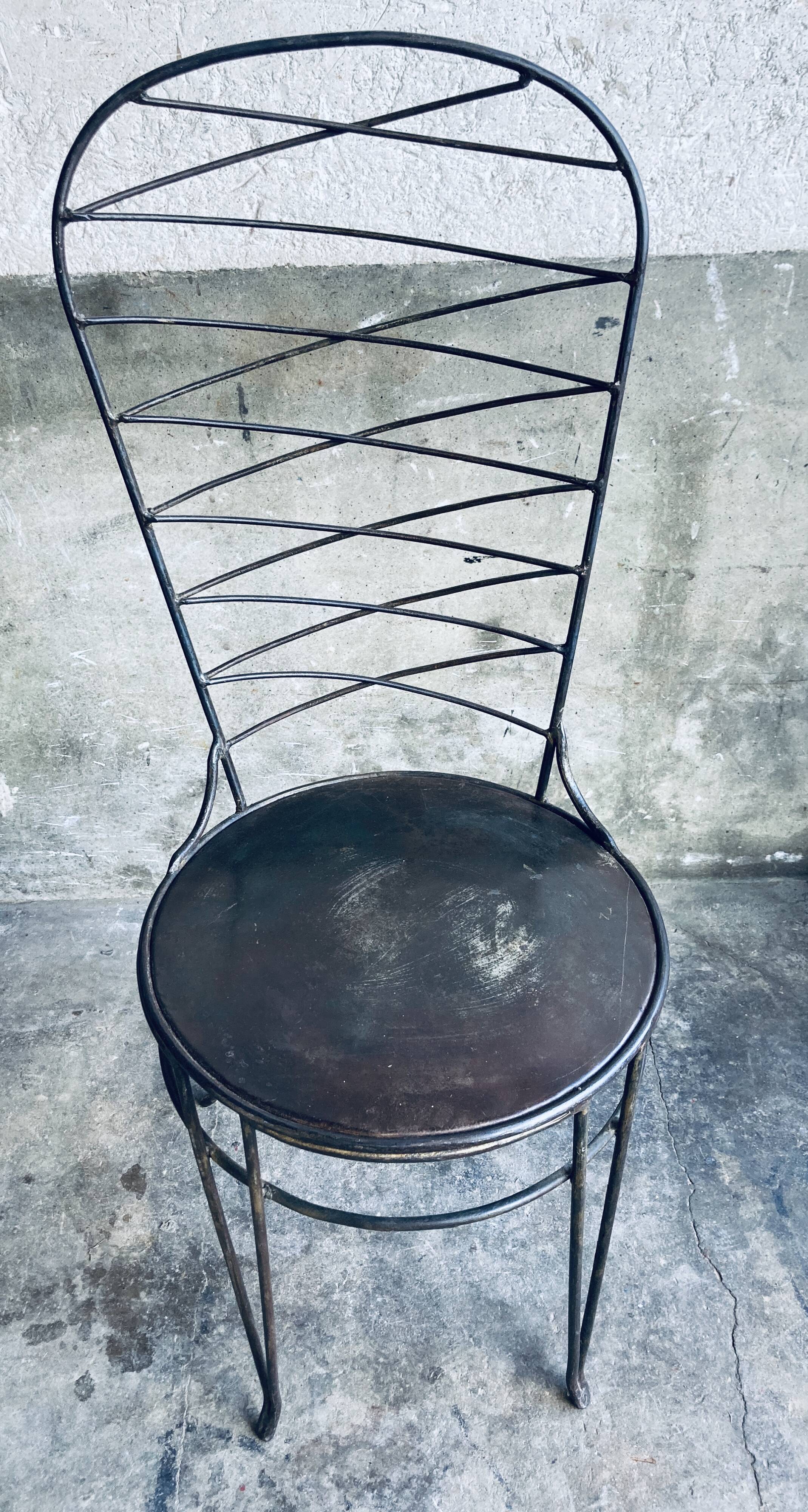 Lot de 2 chaises en fer forgé