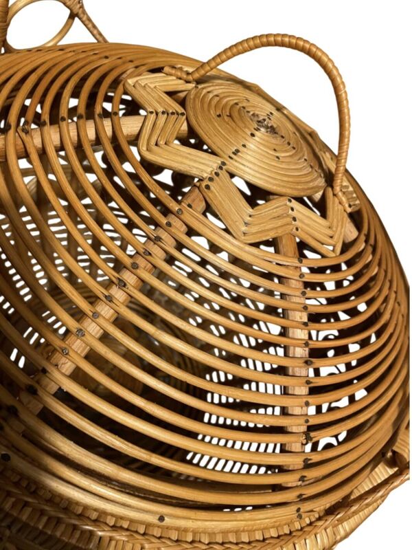 Panier ancien XXL en rotin tressé