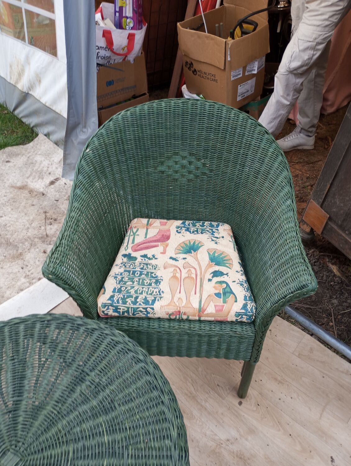 Rattan armchair table set