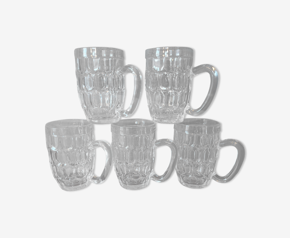 5 chopes à bière vintage