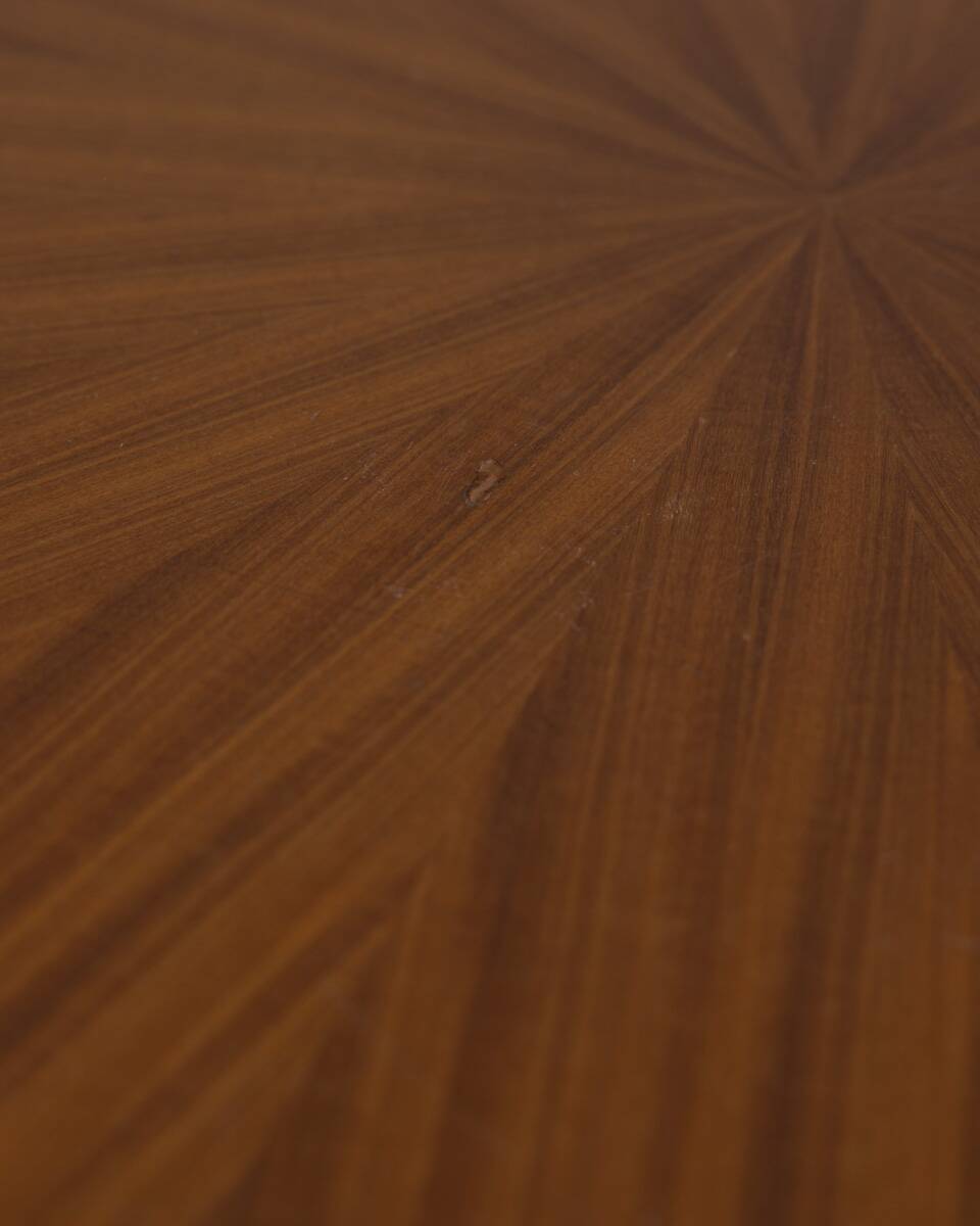 Vintage wooden round table from 1960s designed by Carlo Ratti for Lissoni