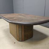 Brutalist slate stone coffee table, 1980s