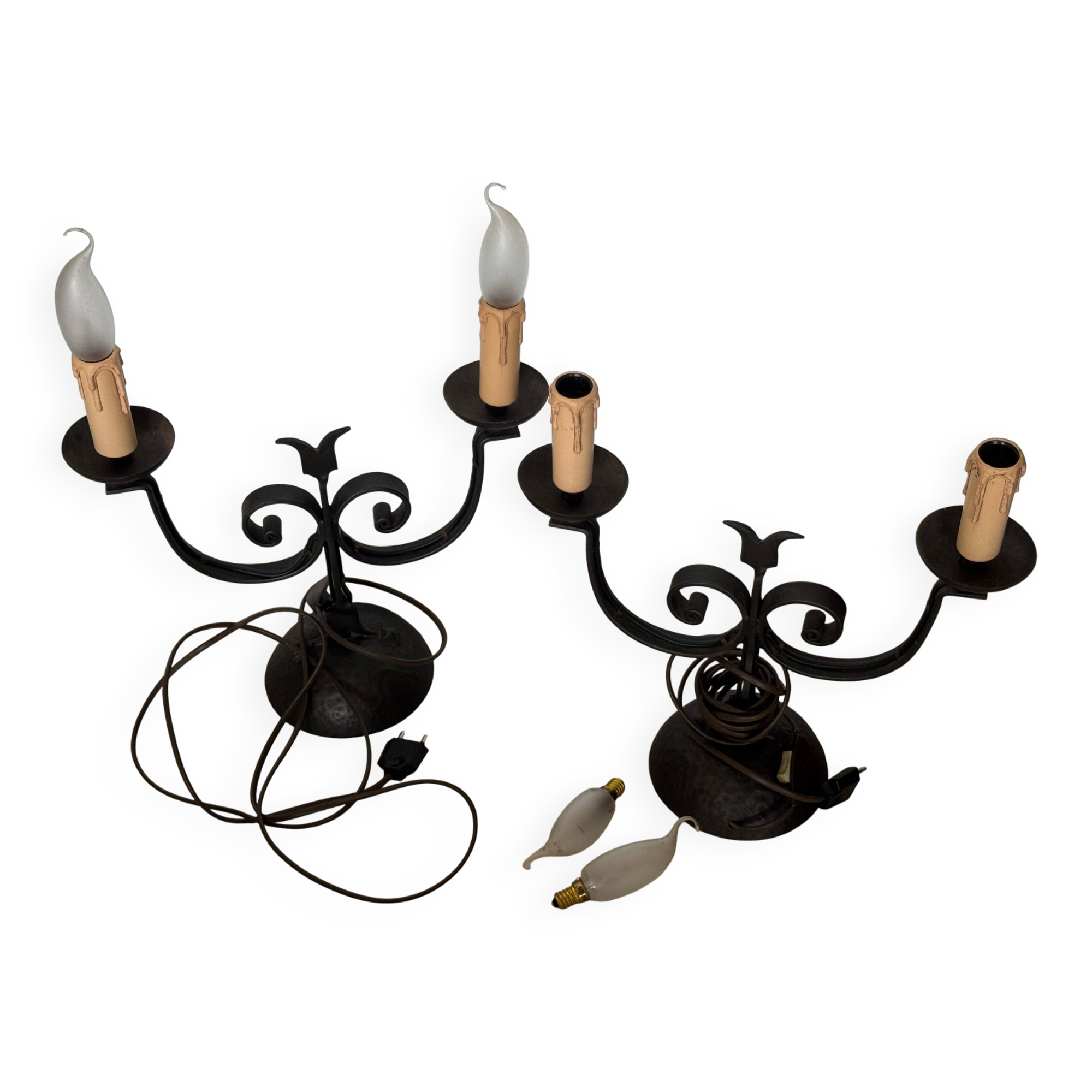 Chandelier fer forgé année 1950 Mazzucotelli Alessandro