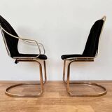 Paire de chaises en laiton de style mid-century, conçues par Gastone Rinaldi, Italie, années 1970