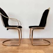 Pair of mid-century brass chairs designed by Gastone Rinaldi, Italy, 1970s