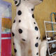 Glazed ceramic statue of a Dalmatian dog – Italy, circa 1970