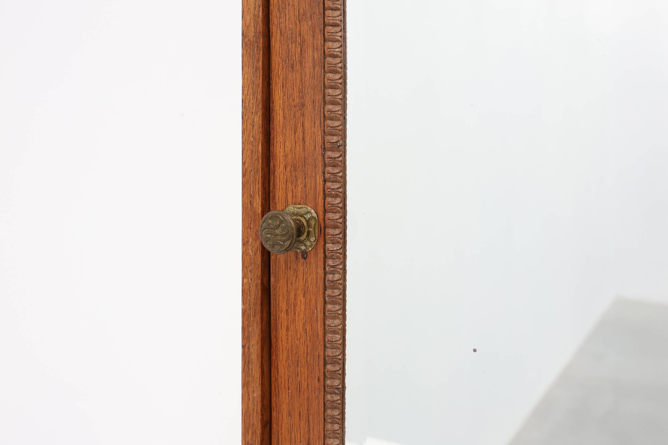 Wooden Wall‑Mounted Shaving Cabinet with Drawer, Belgium, circa 1920