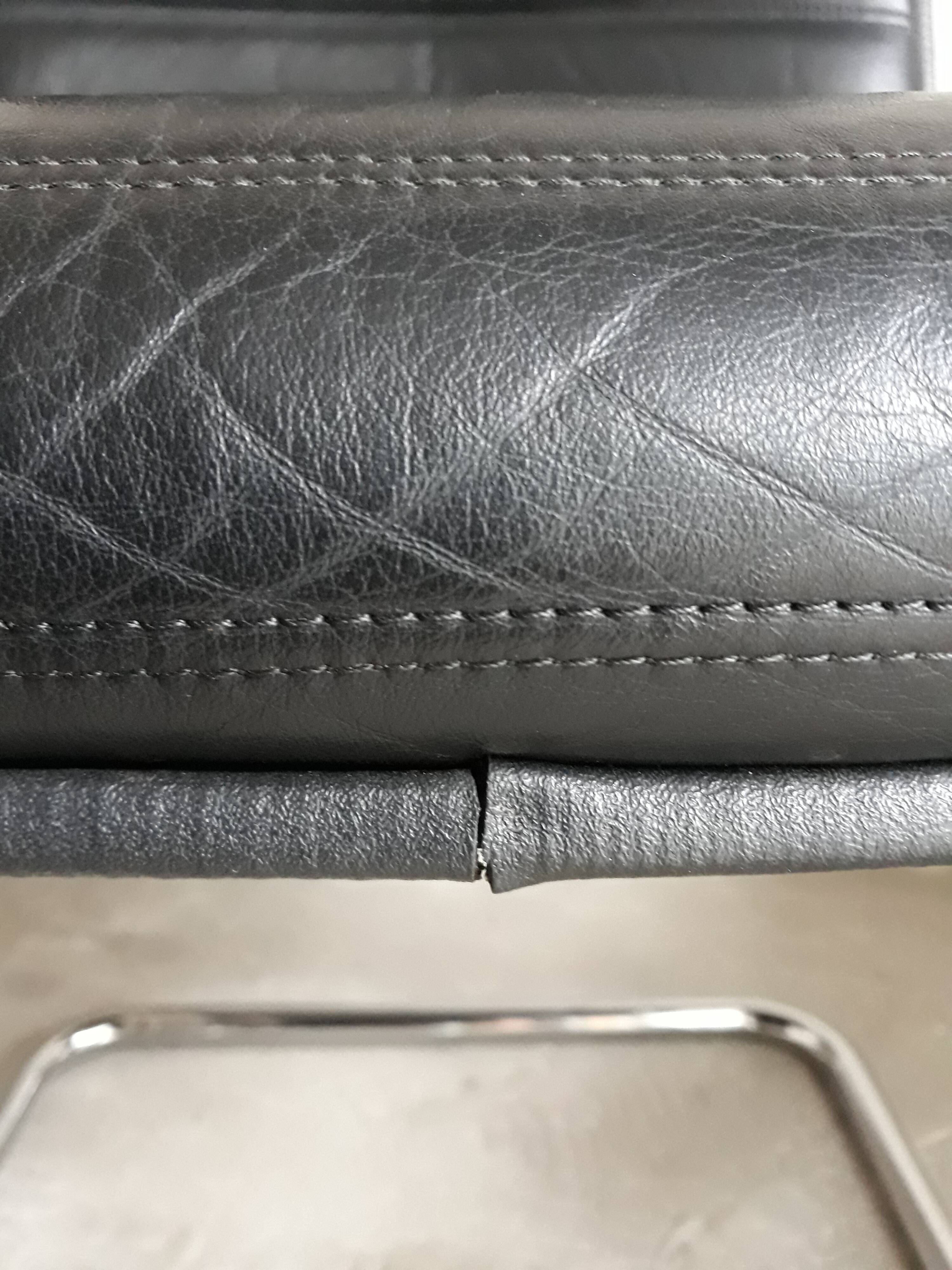 Vintage black leather armchair