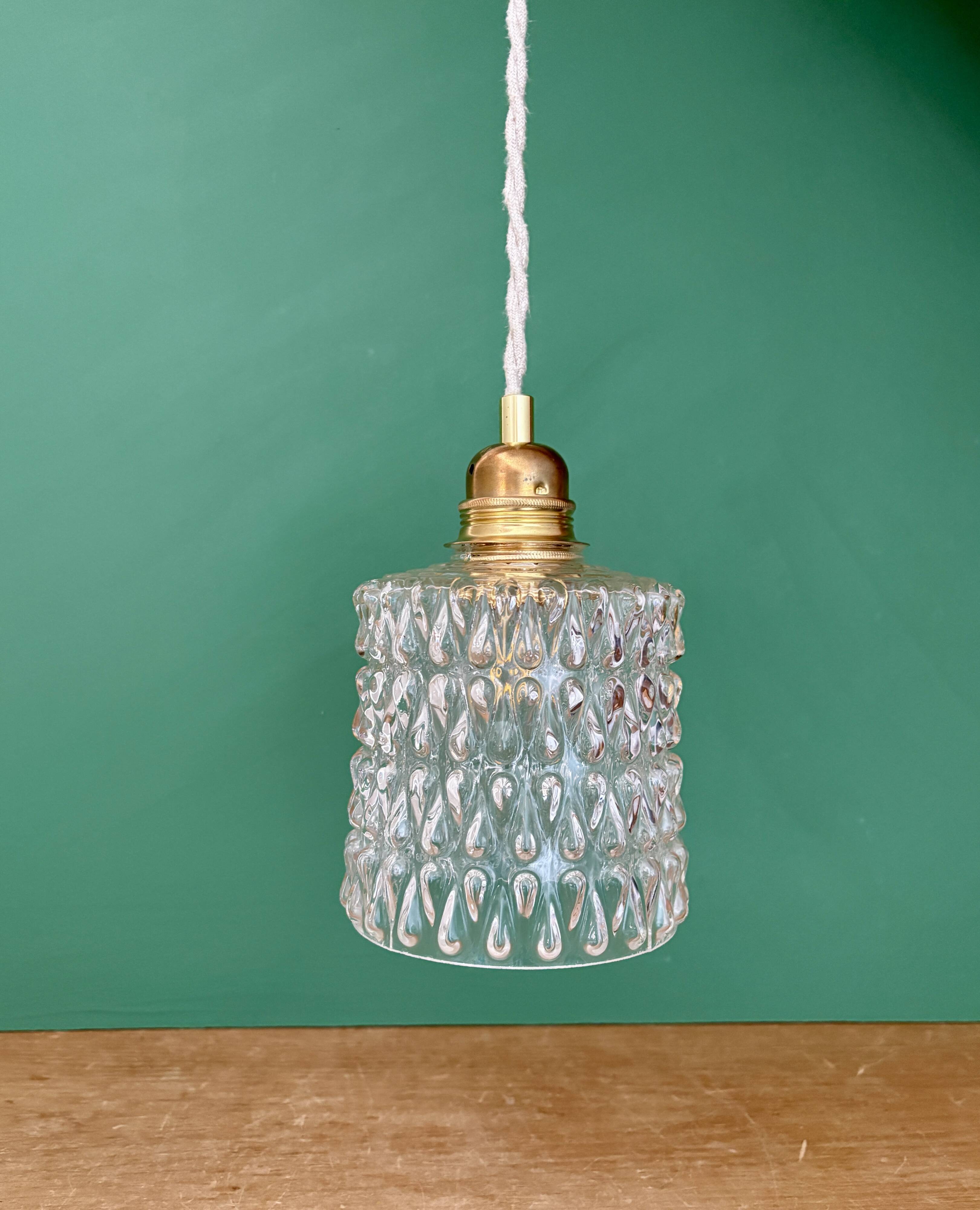 Vintage transparent glass suspension globe