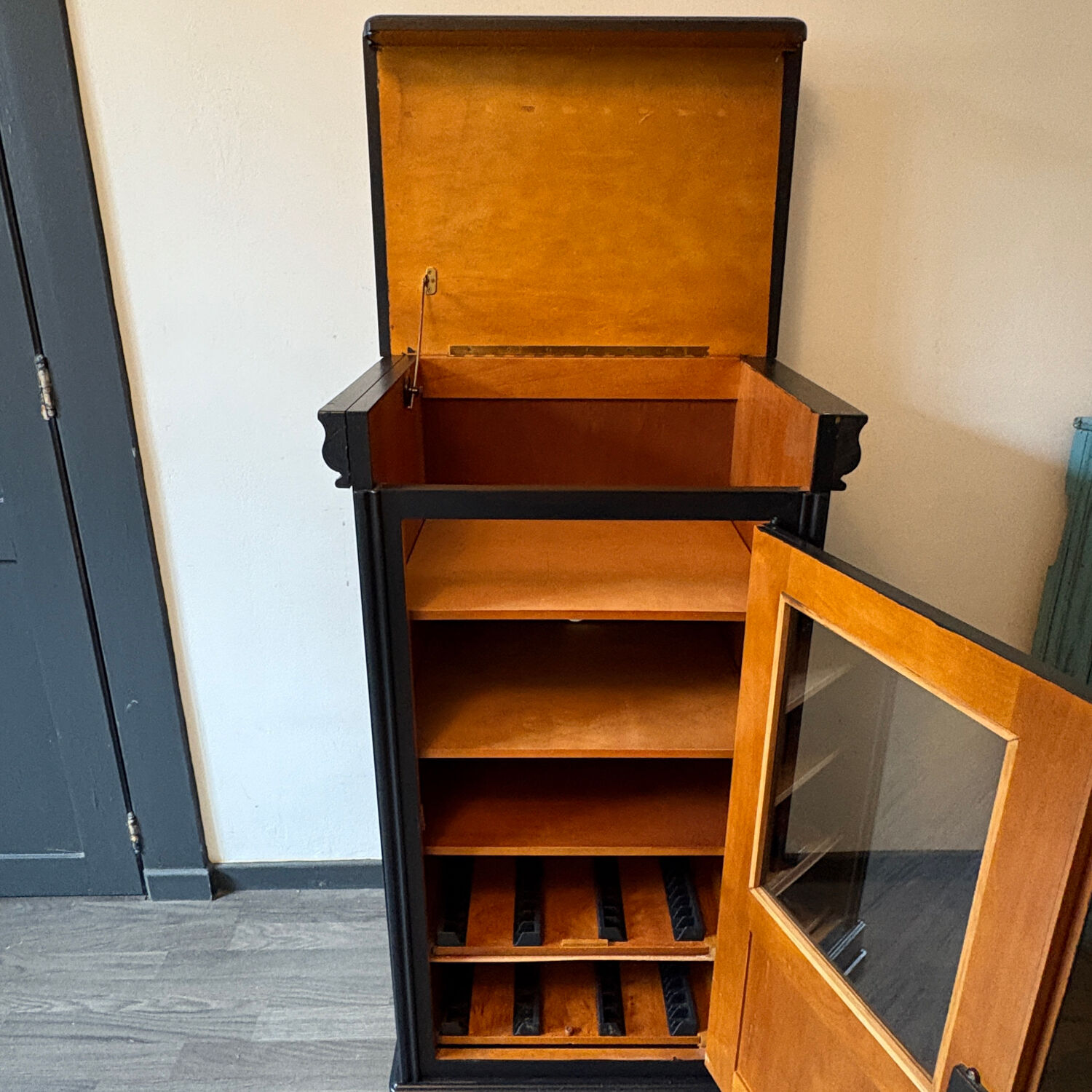 Small black ebony display case