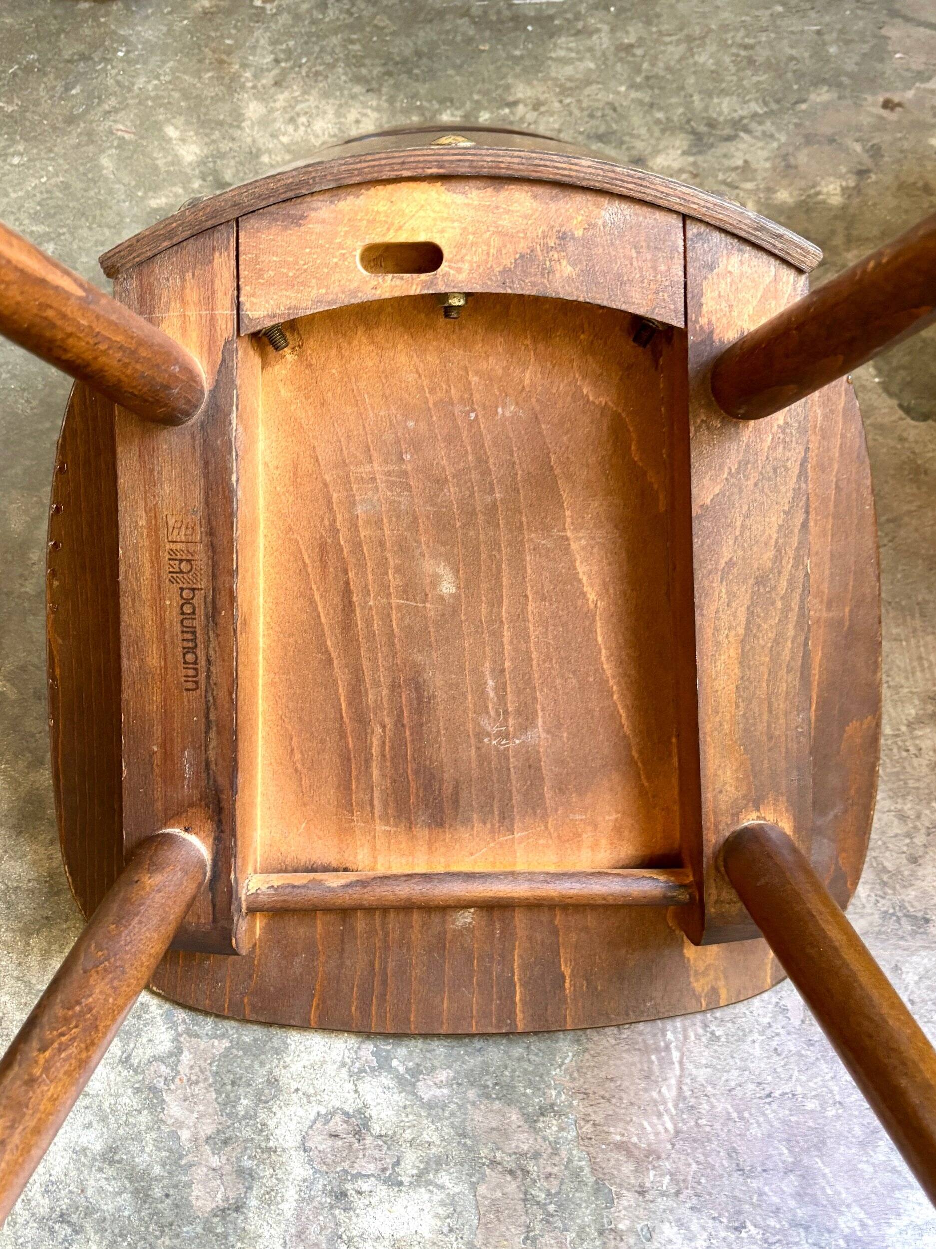 Baumann chair model "Gentiane" in dark wood