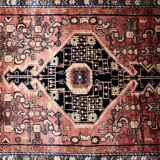 Vintage Hand-Woven Oriental Middle Eastern Zanjan Hamadan Rug, 1960s