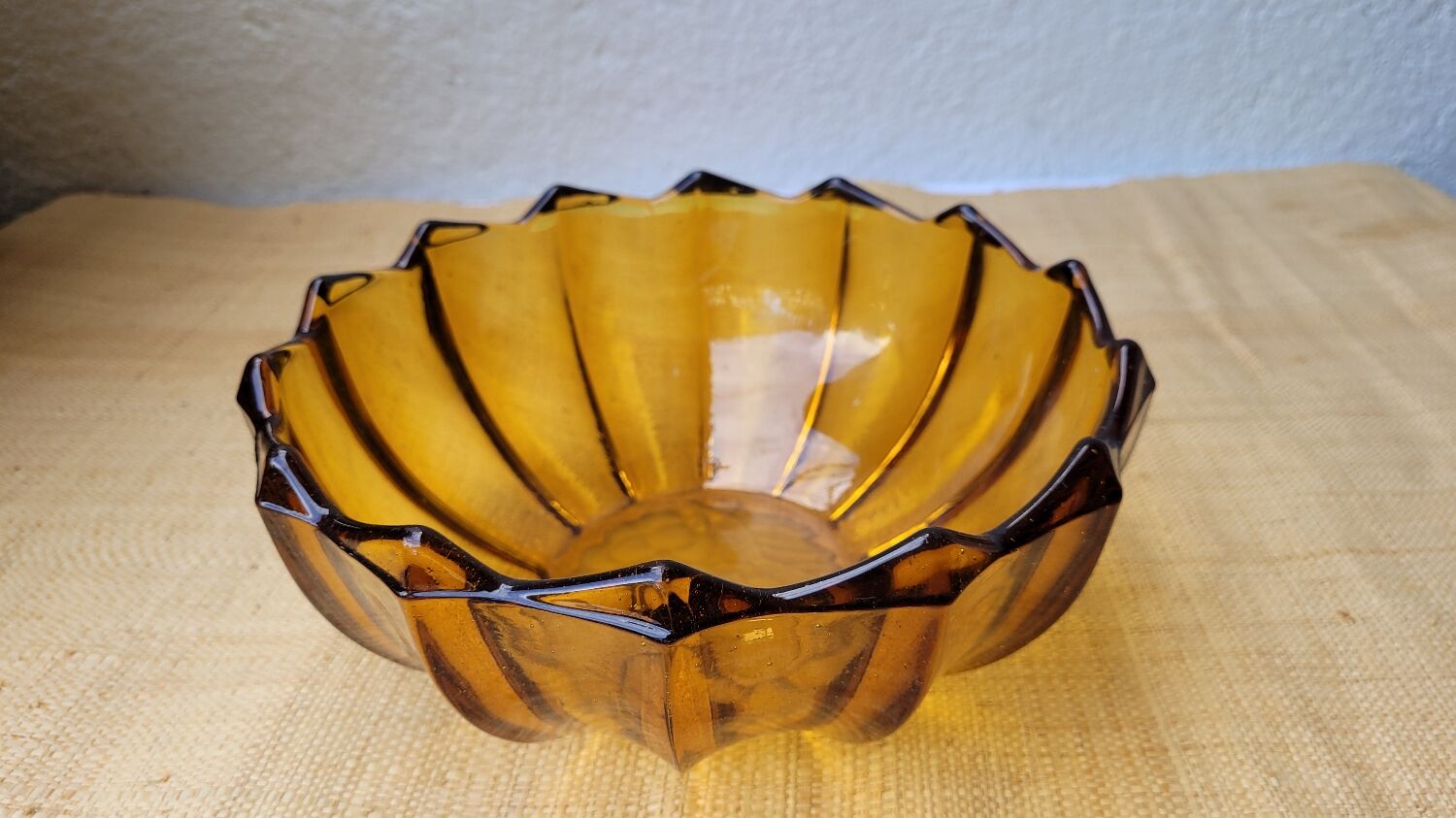 Amber glass salad bowl