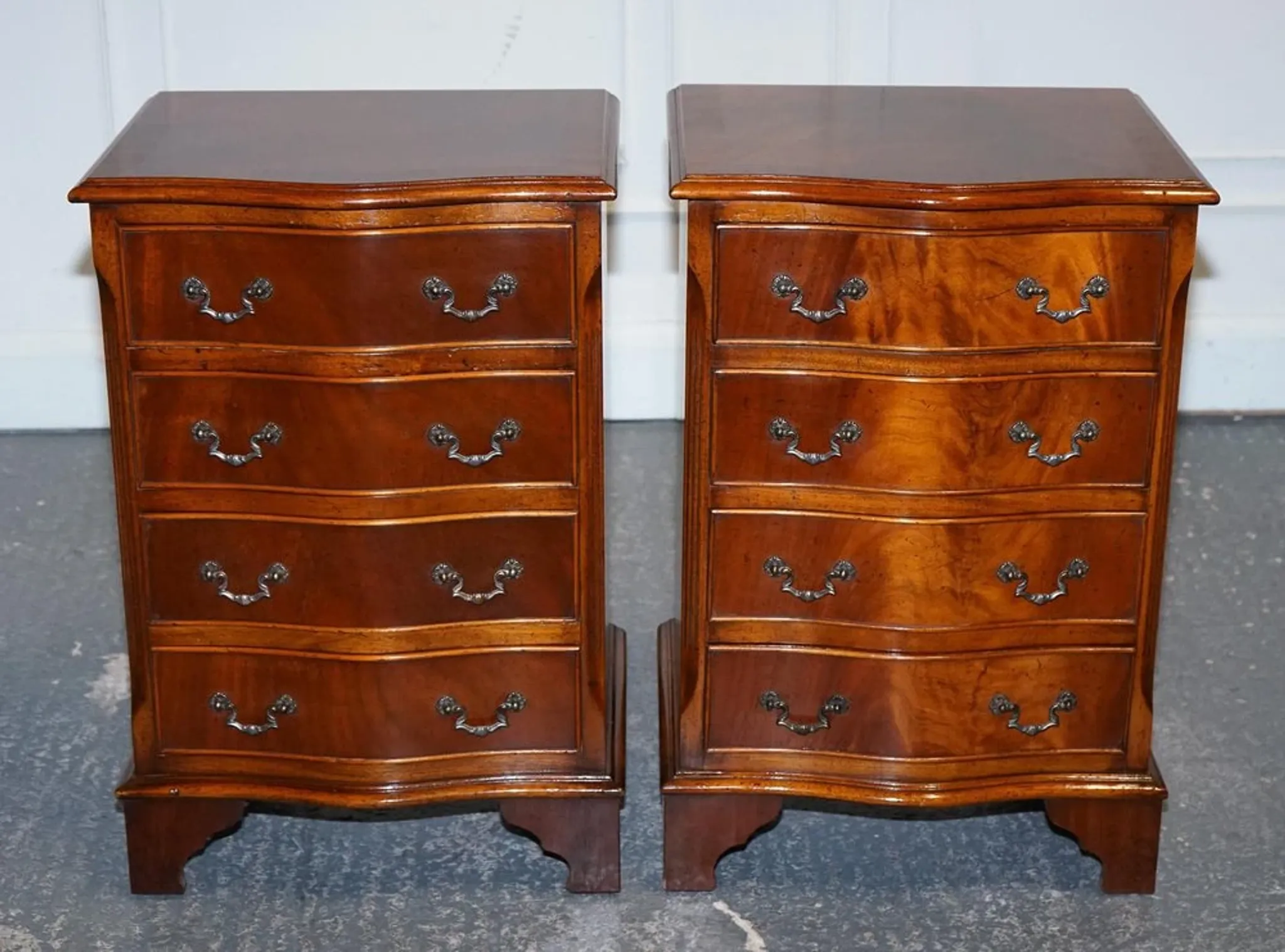 Georgian Style Bedside Tables with Drawers, Set of 2