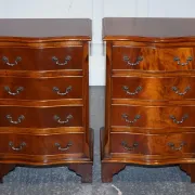 Georgian Style Bedside Tables with Drawers, Set of 2