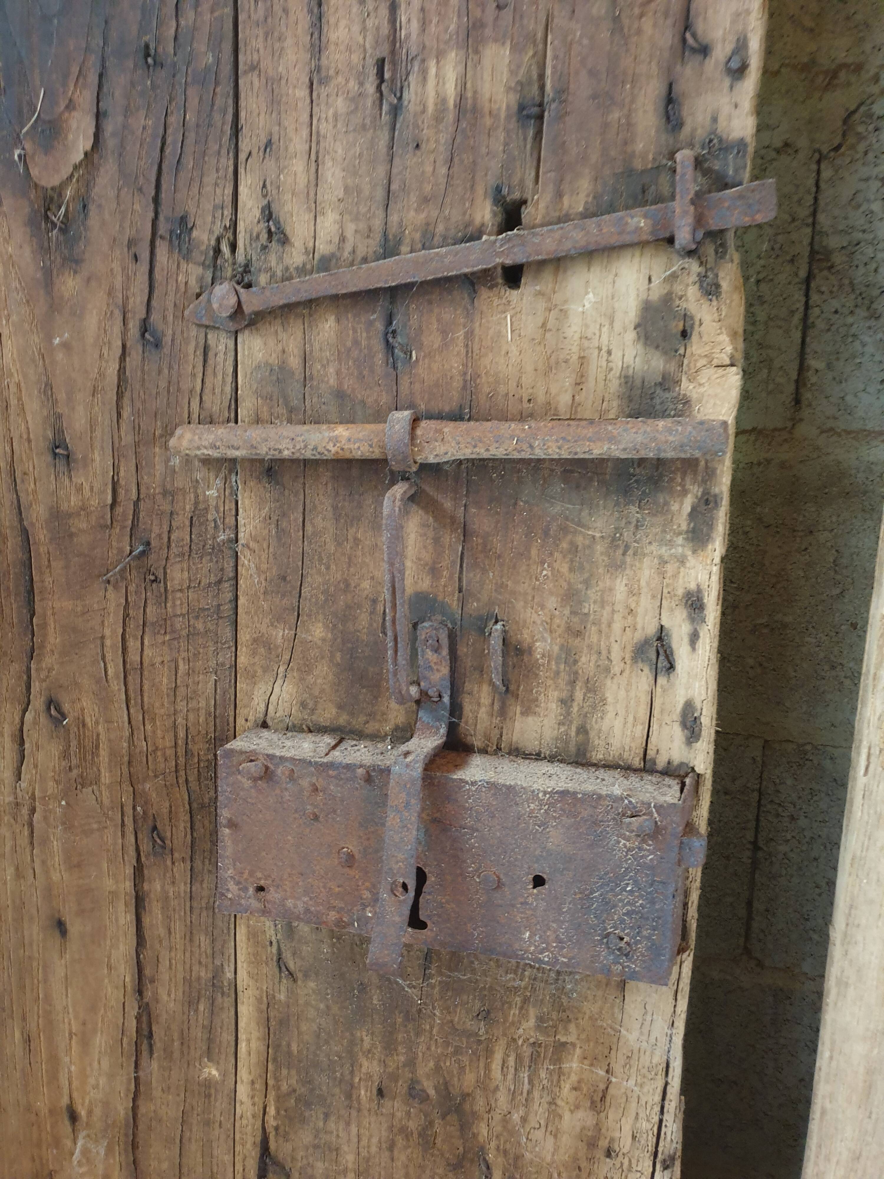 18th century studded chestnut door
