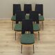 Set of six chairs, Italian design, 1950s, designer: Carlo Ratti, manufactur